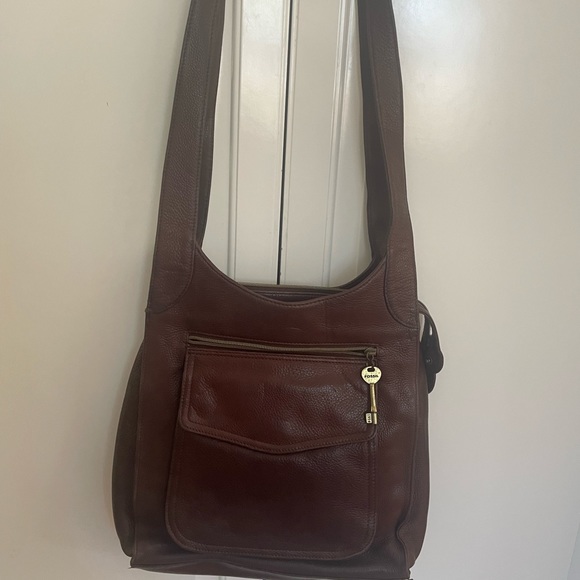 Fossil 1954 Classic Brown Leather Messenger Purse - Picture 3 of 11